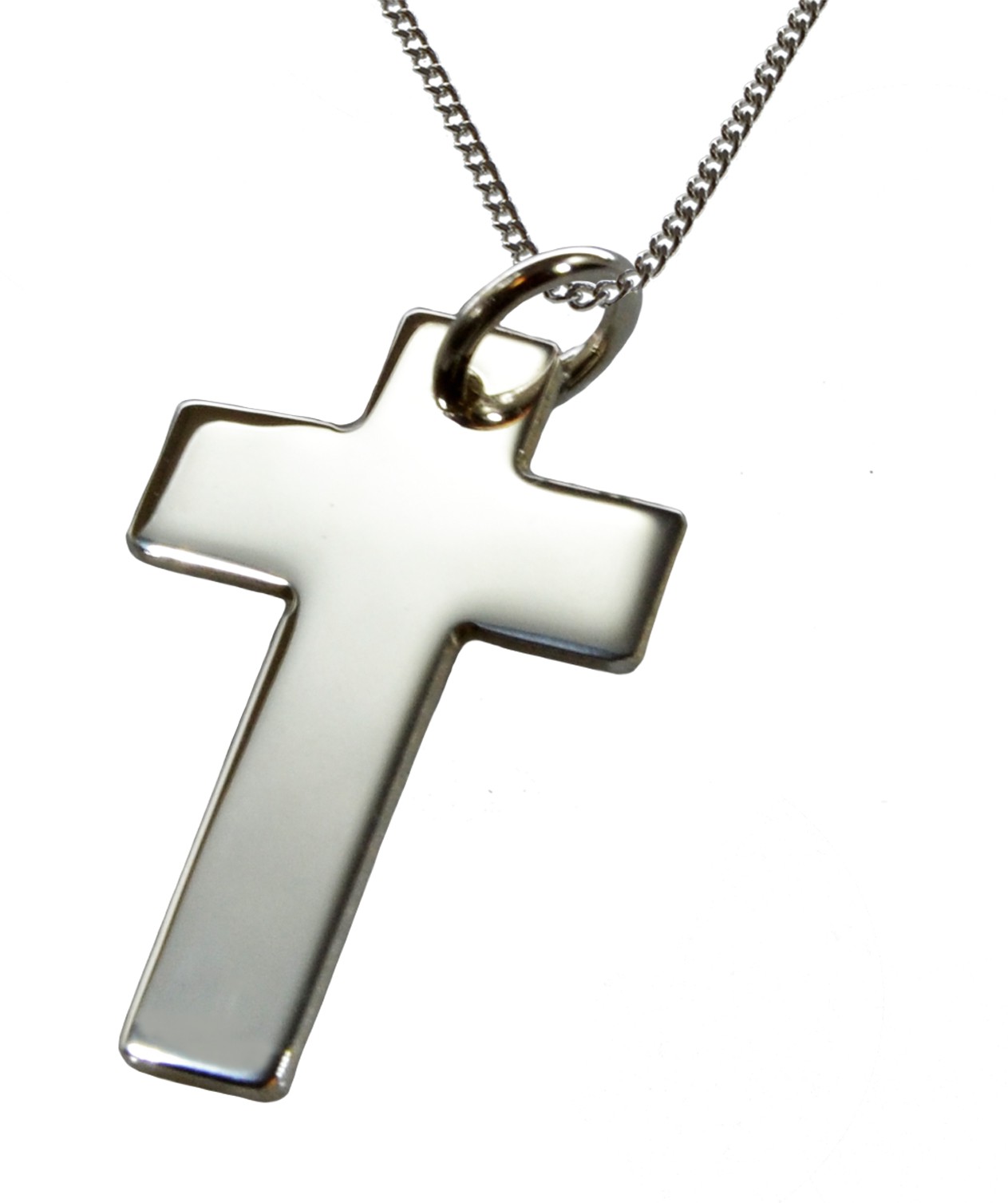 A343-045-40-50-Collier-Kreuz-poliert-50cm-925-Silber