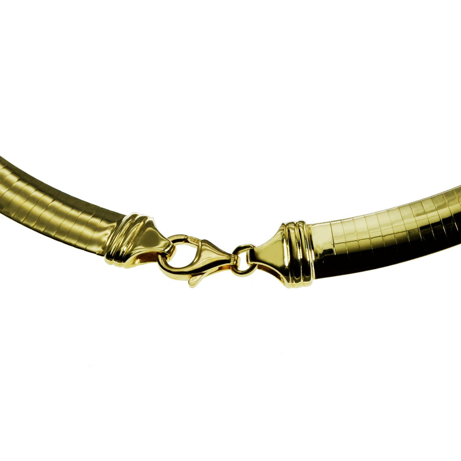 NEW-302-Halsreif-Omega-8mm-flach-42cm-Wendeomega-Omega-750-Weissgold-Gelbgold-42cm-Halsreif-4178_1