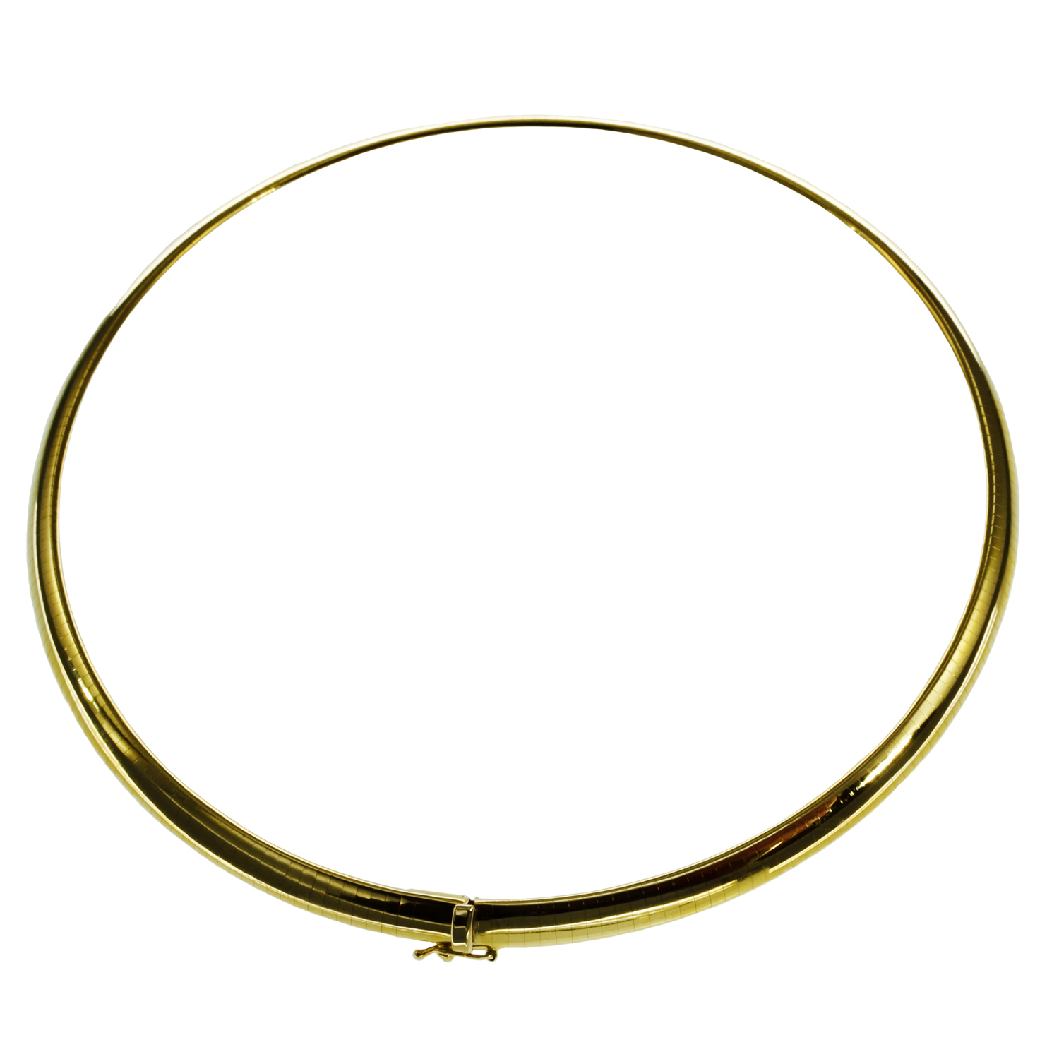 NEW-324-Halsreif-Omega-3mm-flach-45cm-585-Gelbgold-Omega-585-Gelbgold-45cm-Halsreif-4200