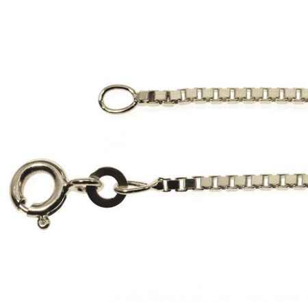 NEW-457-Halskette-Venezia-0-9mm-45cm-585-Weissgold-Halskette-Gold-45cm-Venezianer-Venezia-4333